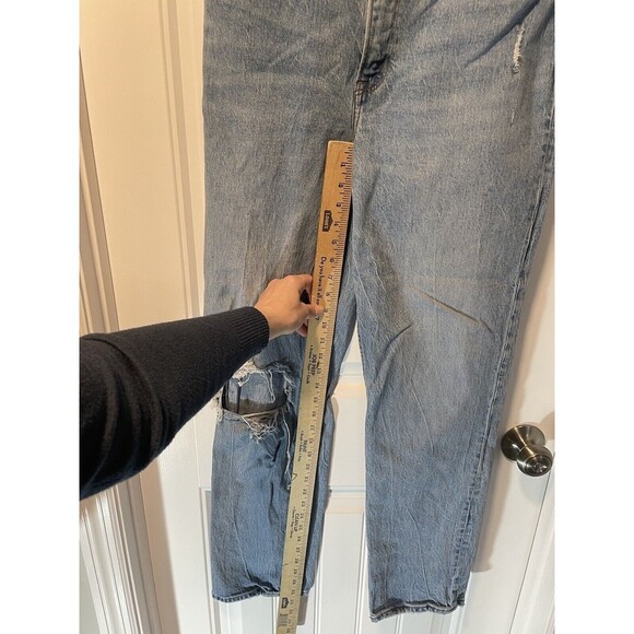 Abercrombie Fitch Womens Jeans 30 90s Straight Ultra High Rise Distressed Demin - Picture 10 of 12